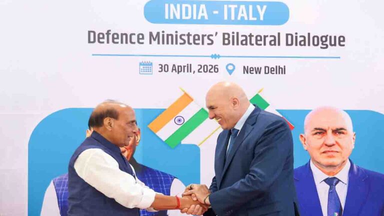Defence Minister Rajnath Singh Holds Bilateral Talks with Italian Counterpart in Delhi