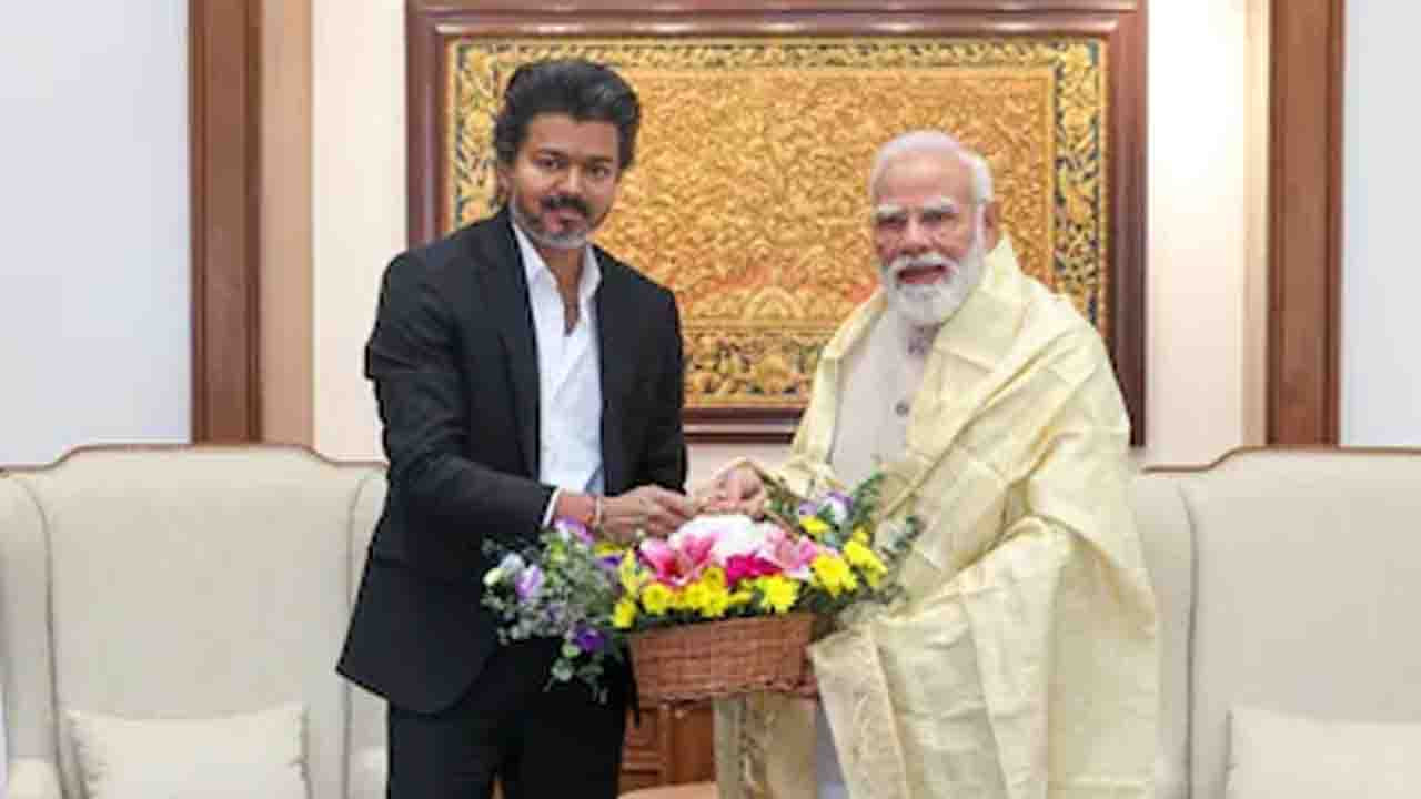 Tamil Nadu CM C Joseph Vijay Meets PM Modi, Raises Mekedatu Dam and State Anthem Issues