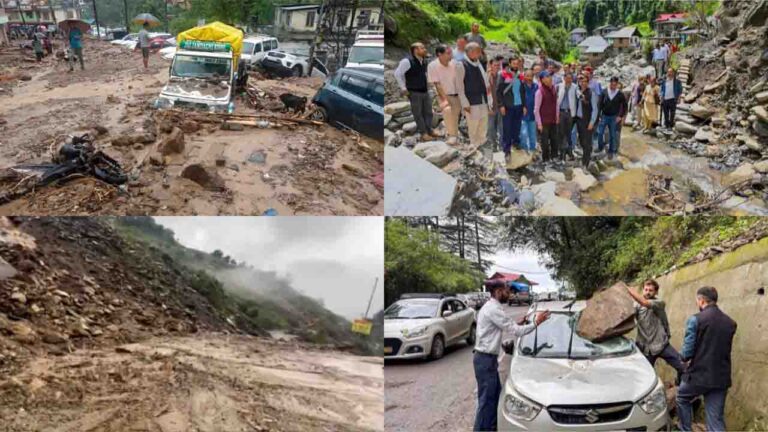 Heavy Rain Triggers Flash Floods and Landslides in Himachal, Over 250 Roads Blocked
