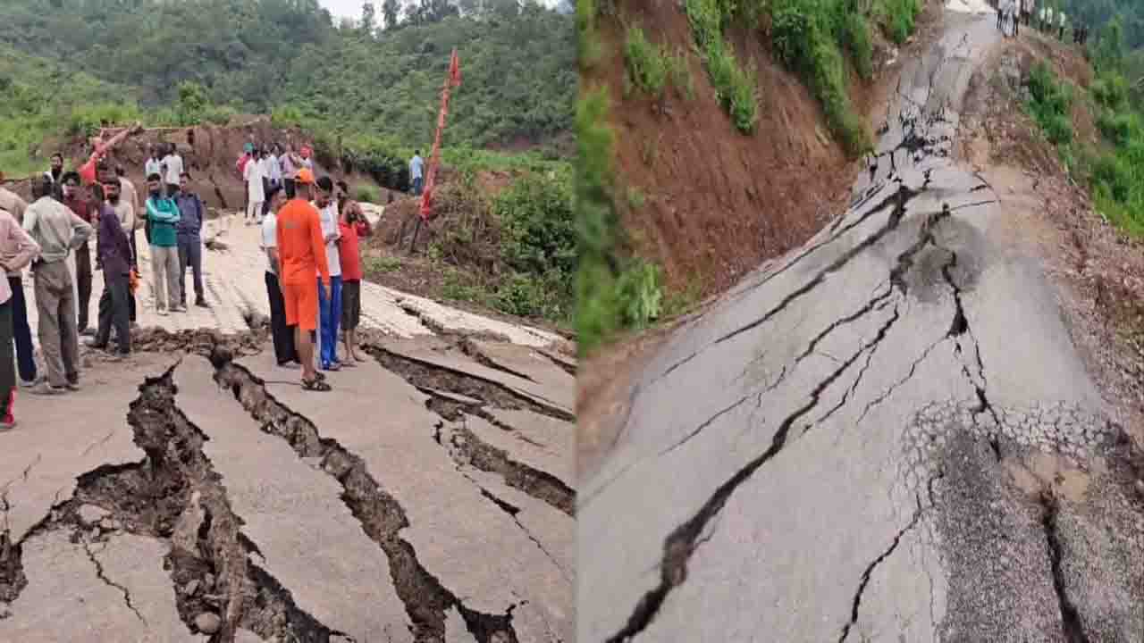 Nalagarh-Ramshahr-Shimla Road Collapses Again Due to Landslide, Large Section Sinks 15 Feet